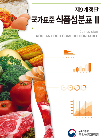 제9개정판 국가표준 식품성분표Ⅱ 9th revision korean food composition table 농촌진흥청 국립농업과학원