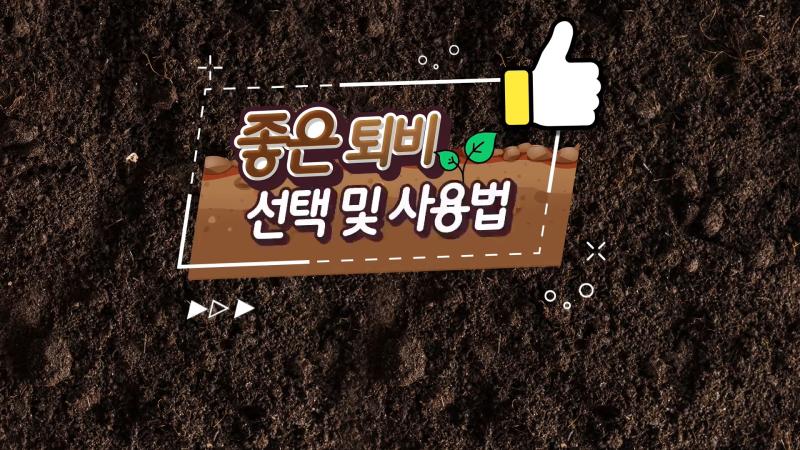 좋은 퇴비 선택 및 사용법
