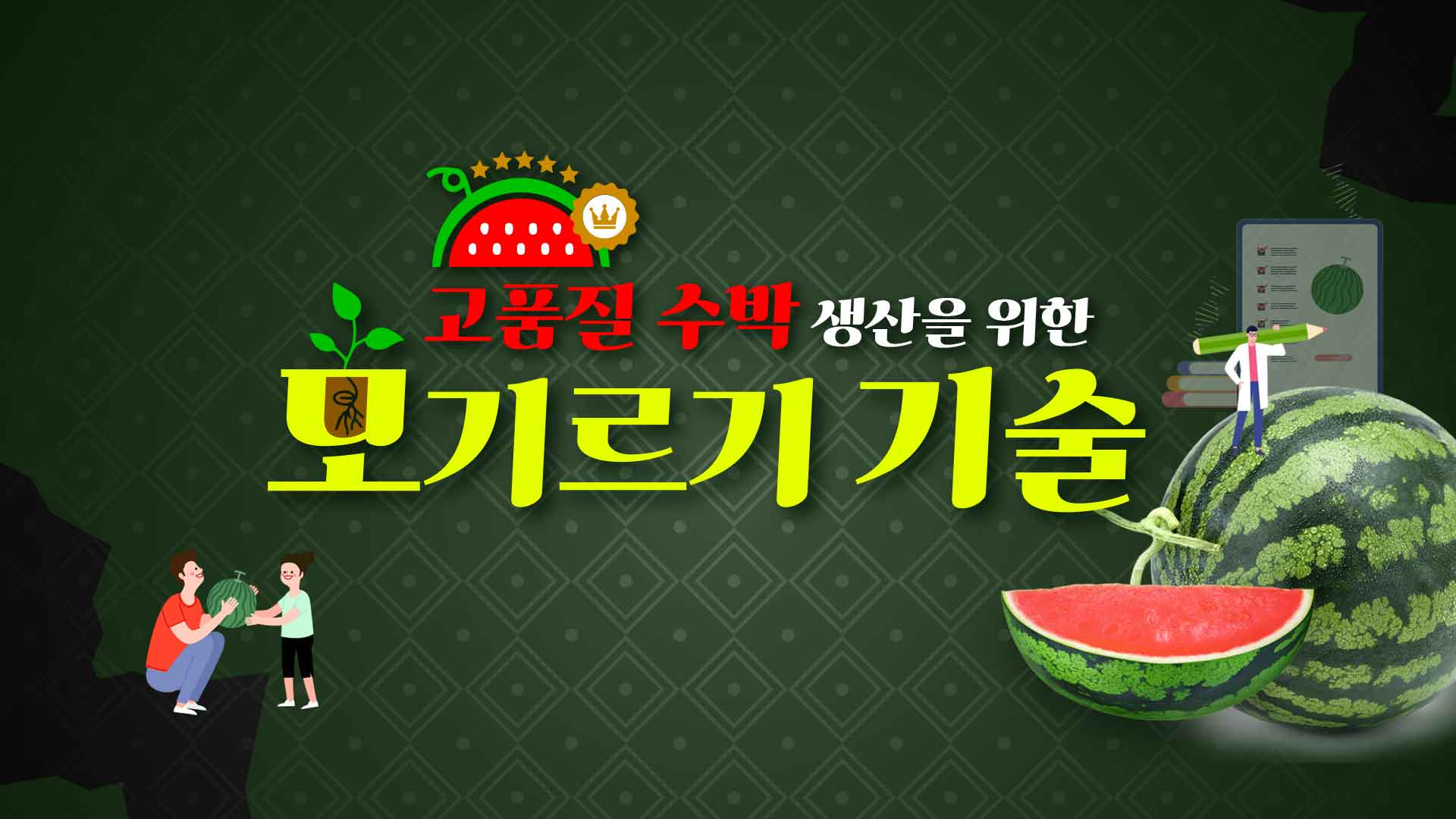 동영상 썸네일 이미지 :고품질 수박 생산을 위한 육묘(모기르기)기술