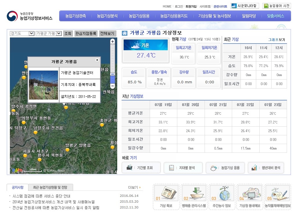농업기상정보서비스