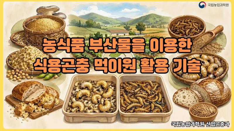 농식품부산물을 이용한 식용곤충 먹이원 활용 기술 썸네일 이미지