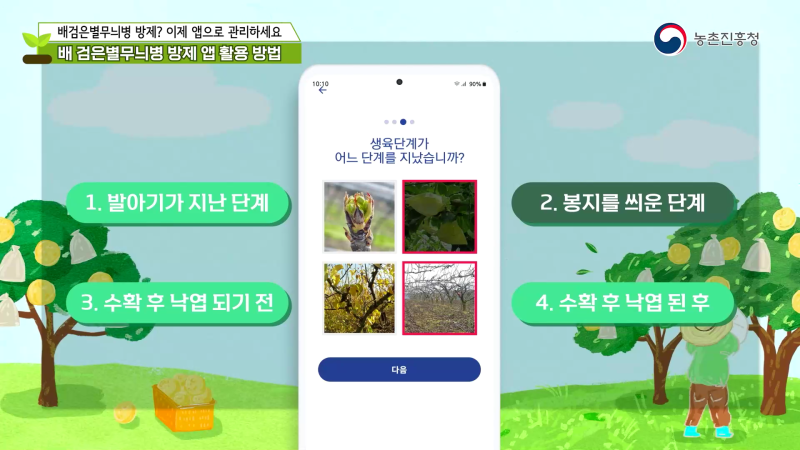 4. 배 검은별무늬병 방제 앱 활용 방
