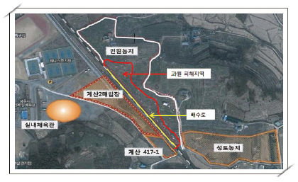 과원 피해지 주변 요약도